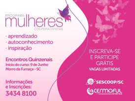 Curso Mulheres Cooperativistas tem inscrições abertas na Cermoful