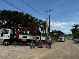 Cermoful avança em obras de rede às margens do acesso ao Capitel