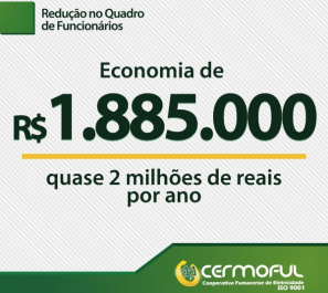 Quase 2 milhões de economia com redução de funcionários 