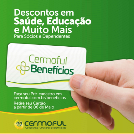 Cadastro liberado no Cermoful+Benefícios